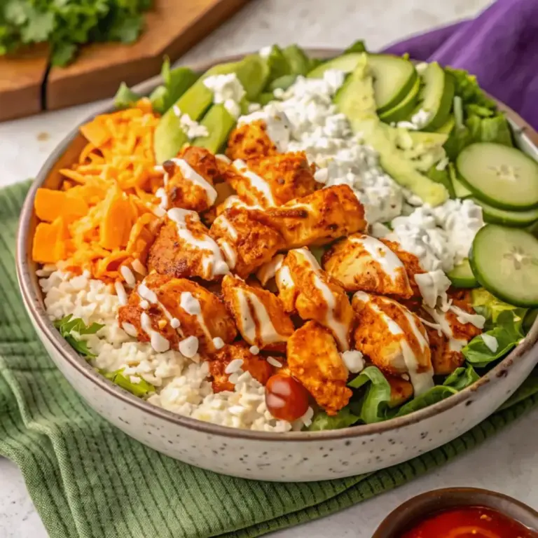 Buffalo Chicken Protein Bowl Recipe - easy high protein recipe
