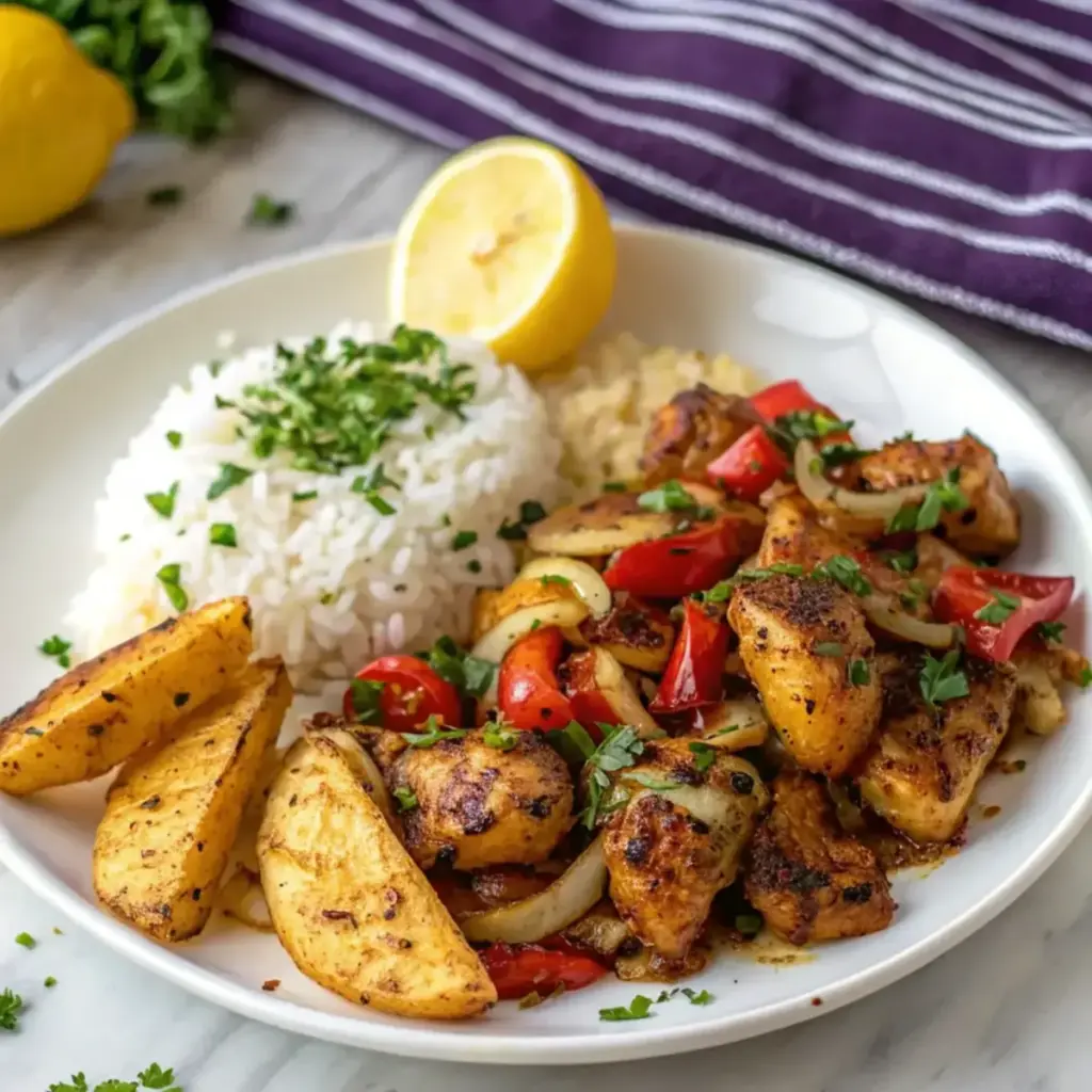 Caribbean Herb Chicken with Rice, one of our 30g protein dinners