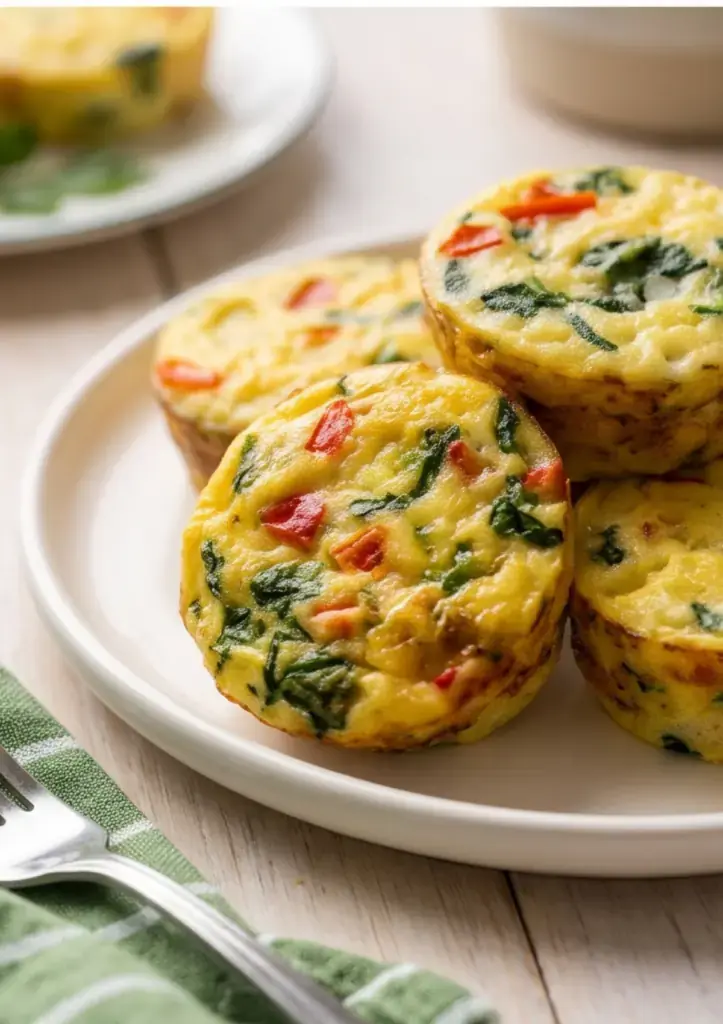 Ingredients for cottage cheese egg bites: eggs, cottage cheese, spinach, bacon and cheddar