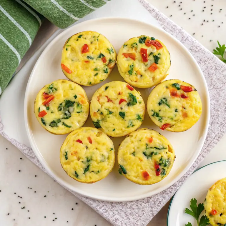 Cheesy cottage cheese egg bites in a muffin pan, a high protein breakfast recipe