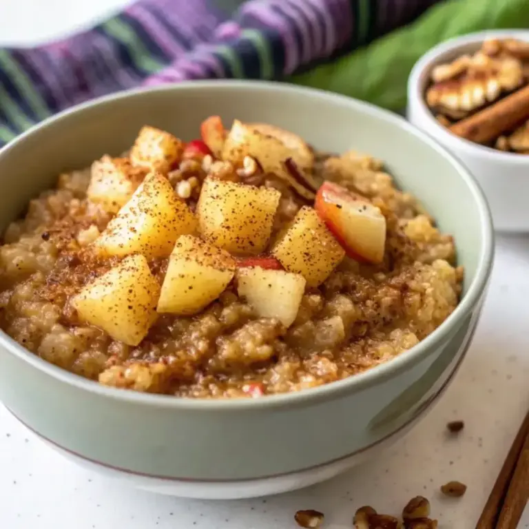 Cinnamon Apple Breakfast Quinoa Bowl - easy high protein recipe