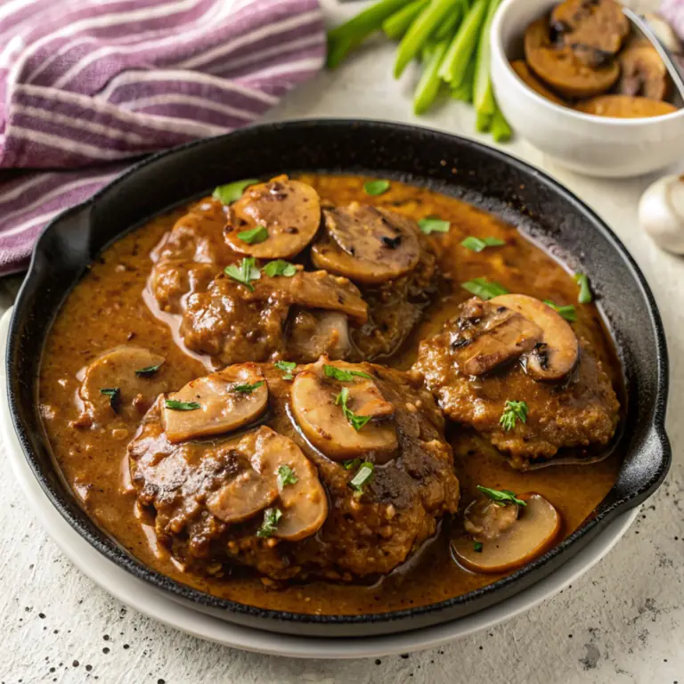 Classic Salisbury Steak with Gravy - easy high protein recipe