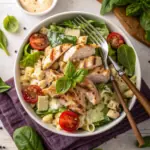 Creamy Chicken Pasta Salad - easy high protein recipe