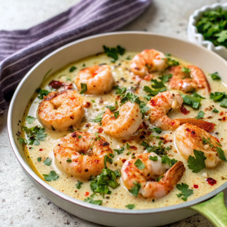 Creamy Coconut Garlic Shrimp Skillet image1