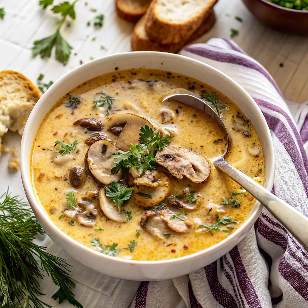 Creamy Hungarian Mushroom Soup - easy high protein recipe
