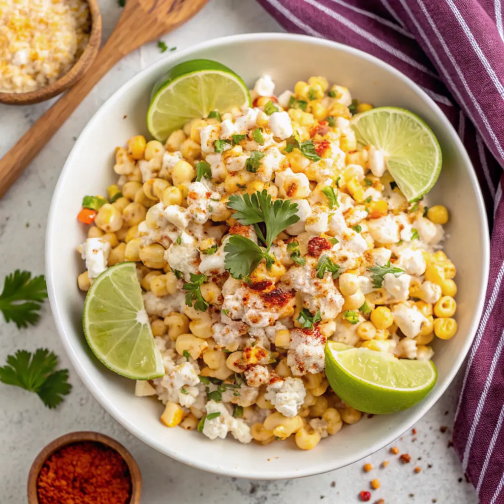 Creamy Mexican Street Corn Pasta Salad recipe