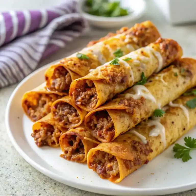 Crispy Cheesy Beef Taquitos - easy high protein recipe
