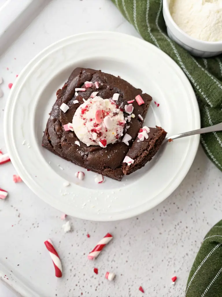 Peppermint protein brownies for Christmas