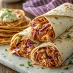 Easy BBQ Chicken Coleslaw Wraps - easy high protein recipe