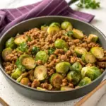 Easy Brussels Sprouts Turkey Skillet - easy high protein recipe