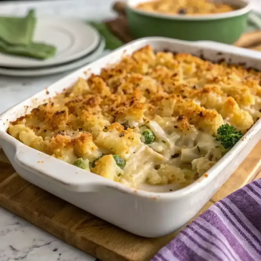 Easy Chicken Stuffing Casserole Delight, one of the high protein casserole recipes on our list