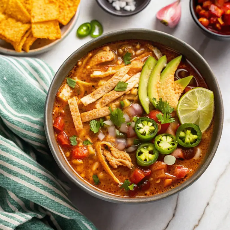 Easy Chicken Tortilla Soup - easy high protein recipe