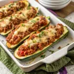Easy Ground Beef Zucchini Boats - easy high protein recipe