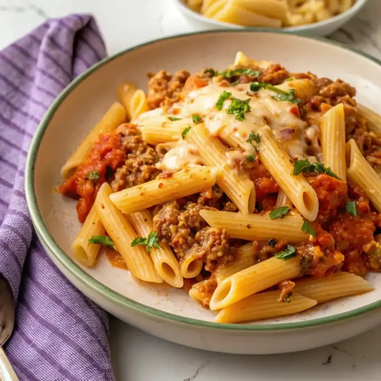 Easy Ground Turkey Pasta Dinner - easy high protein recipe