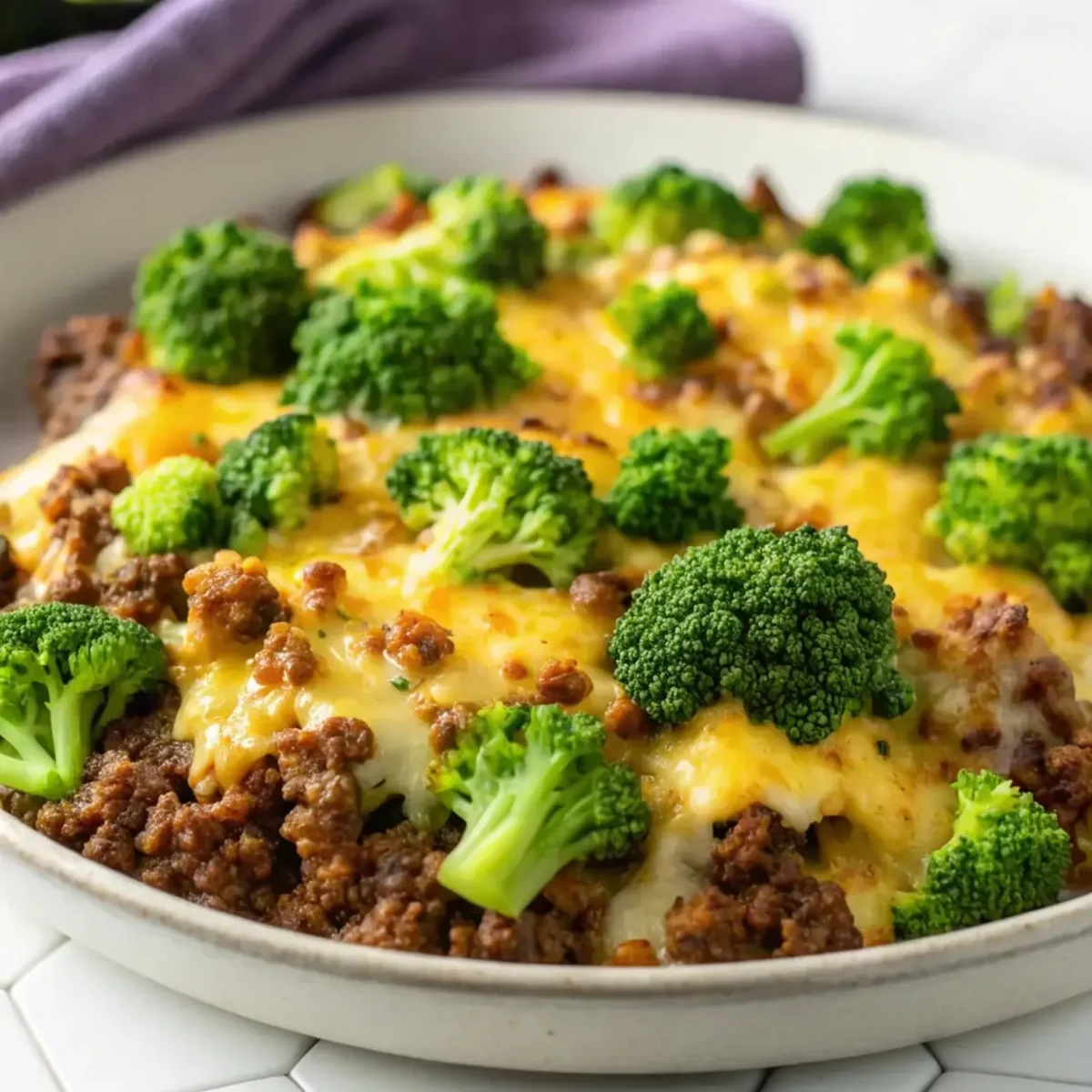 Easy Keto Hamburger Broccoli Skillet - easy high protein recipe