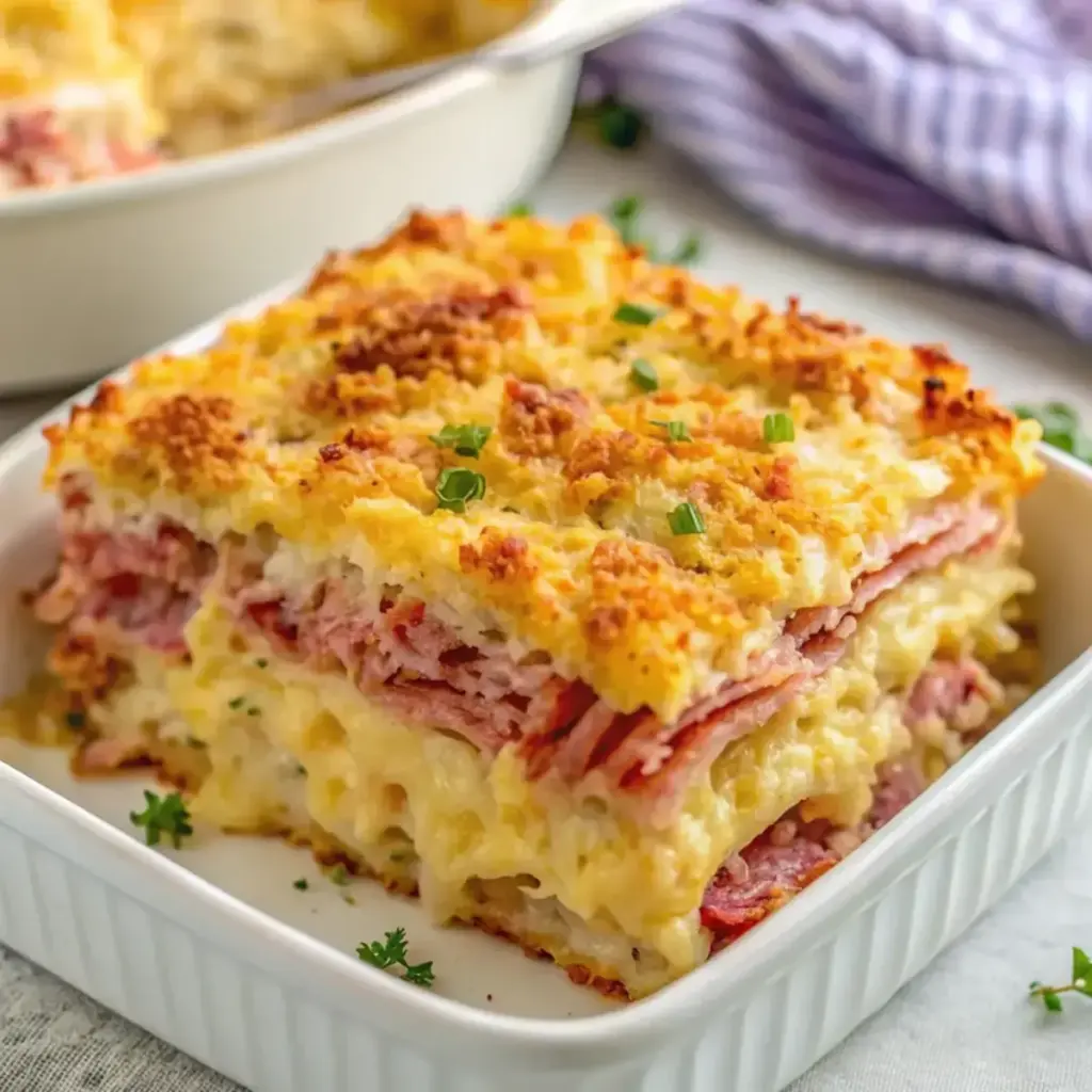 Easy Keto Reuben Casserole, one of the high protein casserole recipes on our list