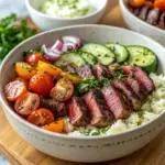 Easy Mediterranean Steak Bowls - easy high protein recipe
