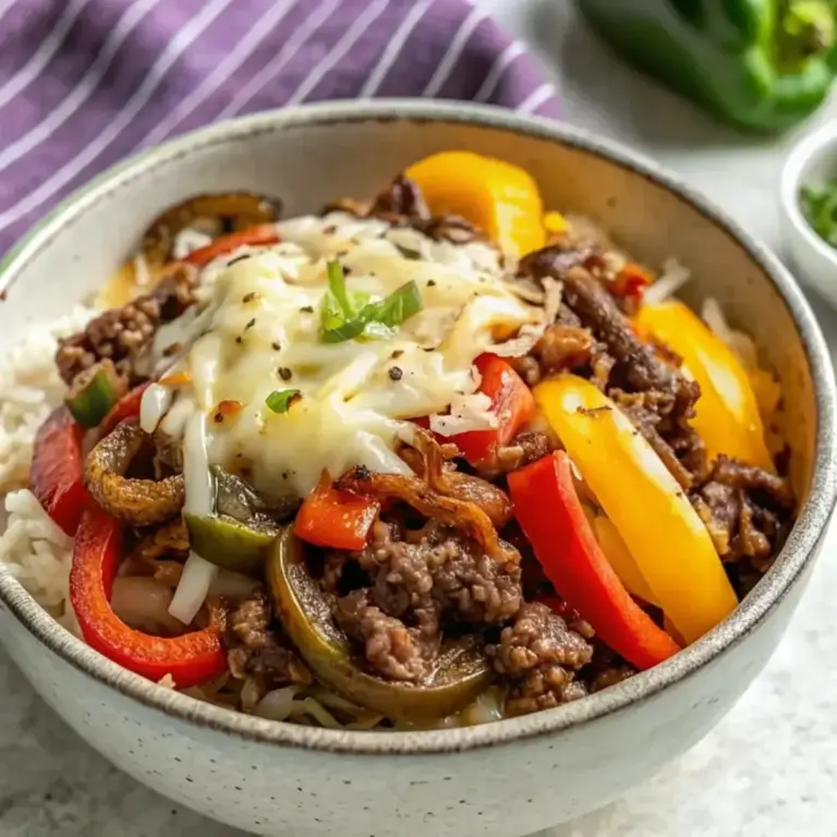 Easy Philly Cheesesteak Bowls - easy high protein recipe