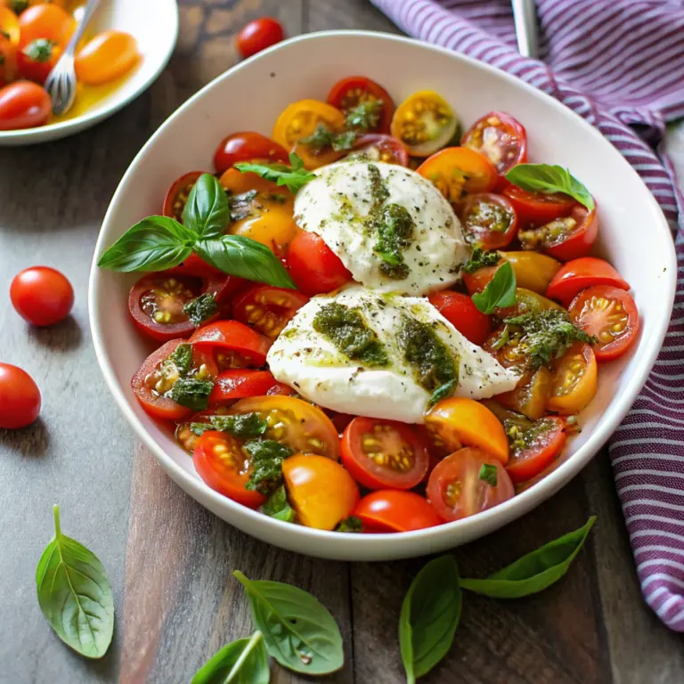 Fresh Summer Tomato Salad Recipe - easy high protein recipe