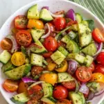 Fresh Tomato Cucumber Avocado Salad - easy high protein recipe