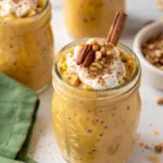 Healthy Pumpkin Protein Overnight Oats - easy high protein recipe