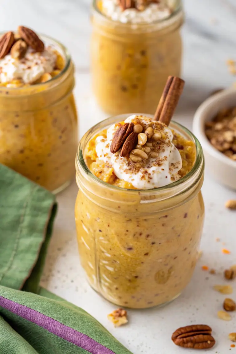 Healthy Pumpkin Protein Overnight Oats - easy high protein recipe