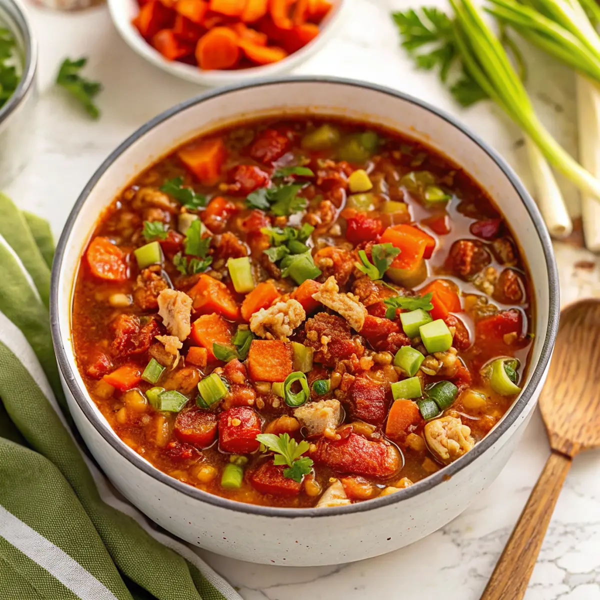 Hearty Ground Turkey Soup Recipe - easy high protein recipe