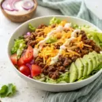 High Protein Cheeseburger Bowl - easy high protein recipe
