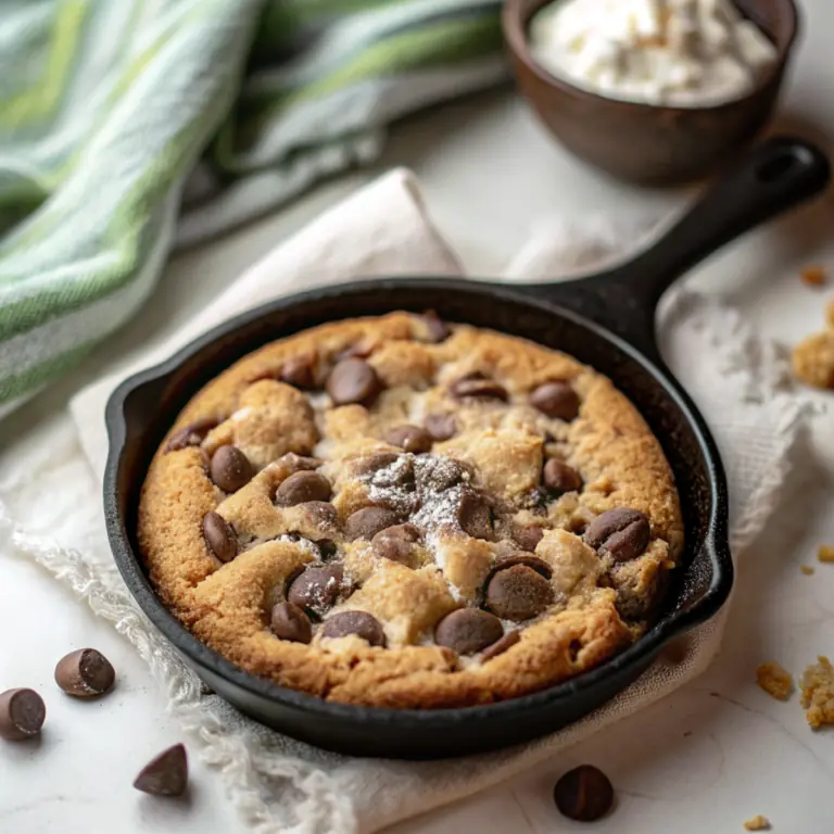 Indulgent Cottage Cheese Chocolate Chip Skillet - easy high protein recipe