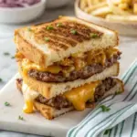 Juicy Grilled Cheese Burger Sandwich - easy high protein recipe