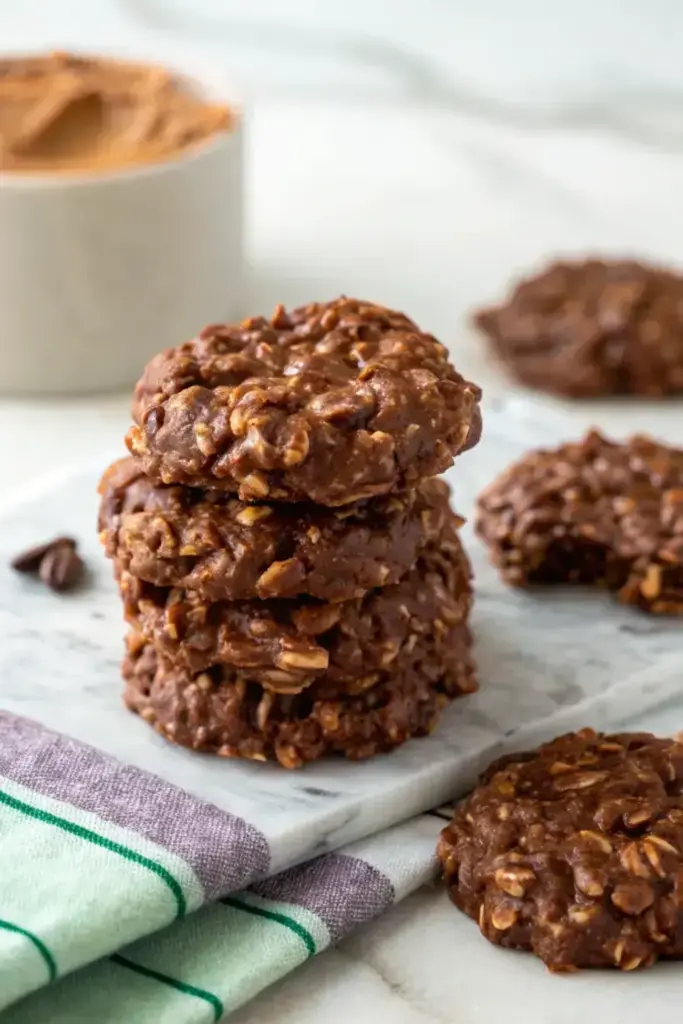 No-Bake Chocolate Peanut Butter Cookies, one of the christmas dessert recipes on our list