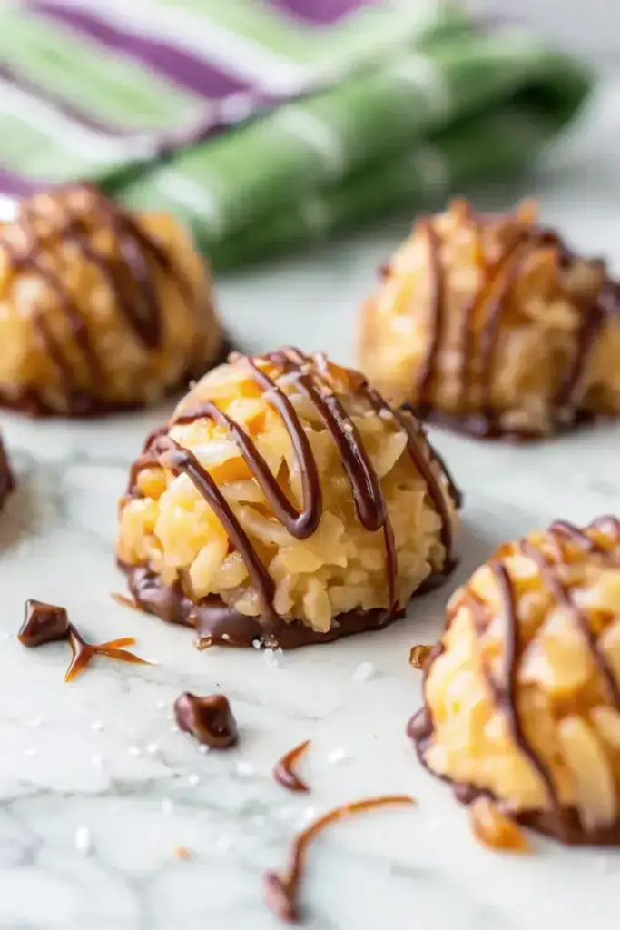 No Bake Salted Caramel Coconut Macaroons, one of the christmas dessert recipes on our list
