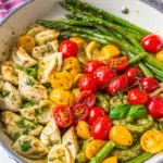 One Pan Pesto Chicken Tortellini - easy high protein recipe