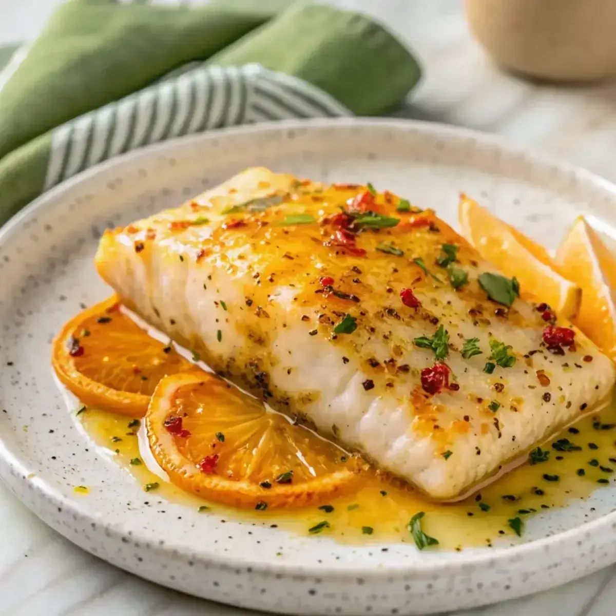 Orange Dijon Grilled Halibut - easy high protein recipe