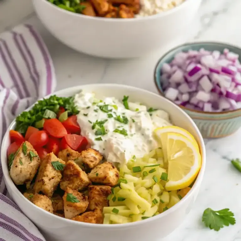 Quick Chicken Gyro Bowls - easy high protein recipe