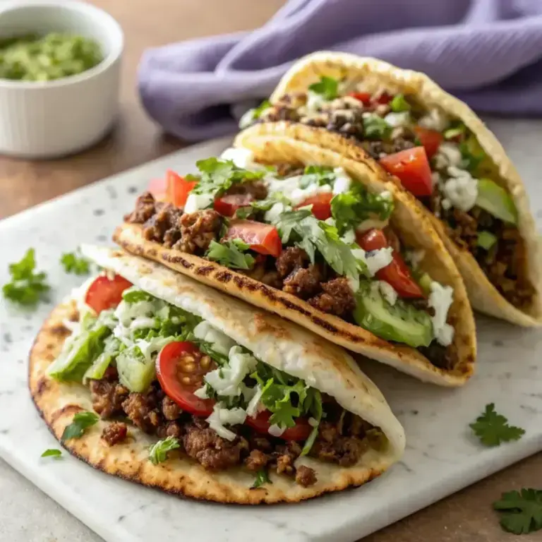 Quick Mediterranean Beef Pita Pockets - easy high protein recipe