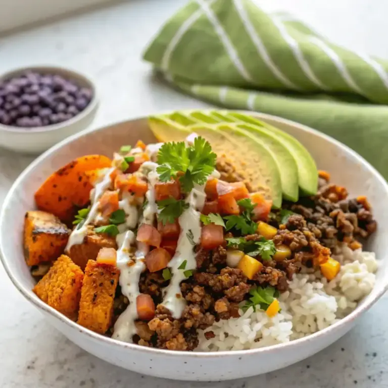 Savory Sweet Potato Taco Bowl - easy high protein recipe