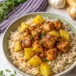 Sweet Pineapple Chicken and Rice - easy high protein recipe
