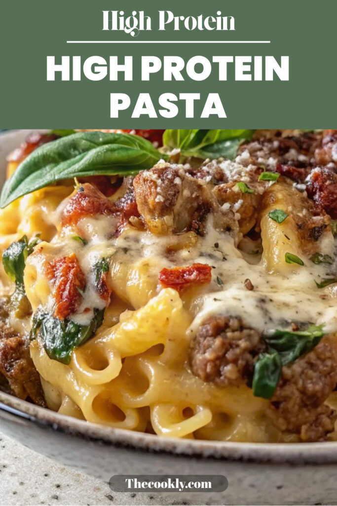 Creamy Tuscan Ground Beef Pasta for a High Protein Dinner