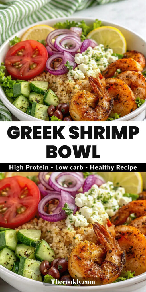 Easy Greek Shrimp Mediterranean Bowl for High Protein Dinner