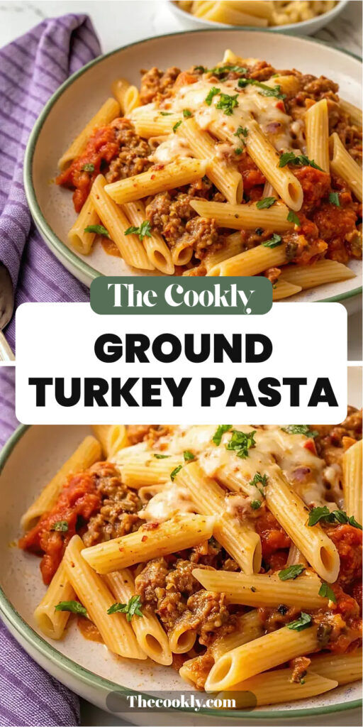 Creamy ground turkey pasta dinner that's quick to make