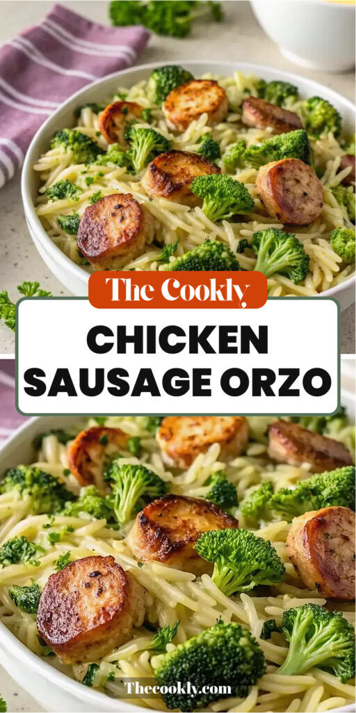 Healthy Chicken Sausage Broccoli Orzo: A Tasty High Protein Dinner