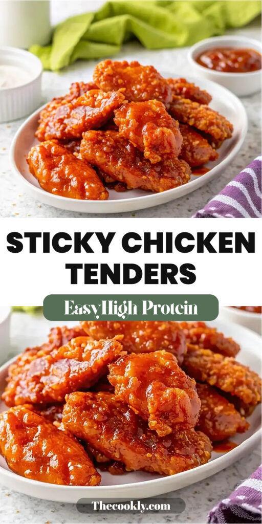 Sweet and Spicy Sticky Chicken Tenders with Honey