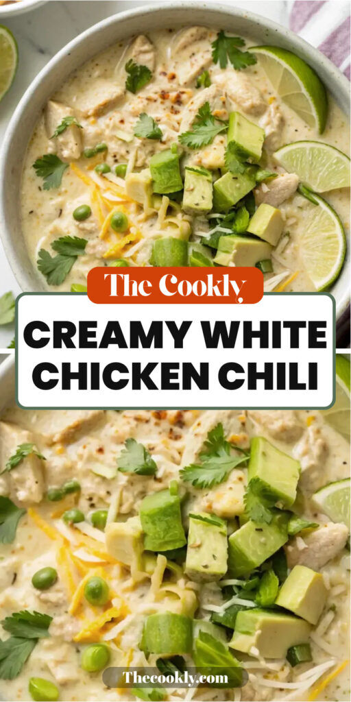 White chicken chili recipe with cream cheese in the slow cooker, ready in 3 hours 15 minutes